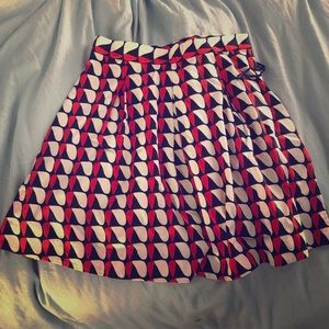 Red white & blue patterned skirt from COS. Size 8